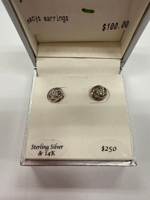 Vist Large View of Product Image Which is Used Macy’s Diamond/925/14k Earrings