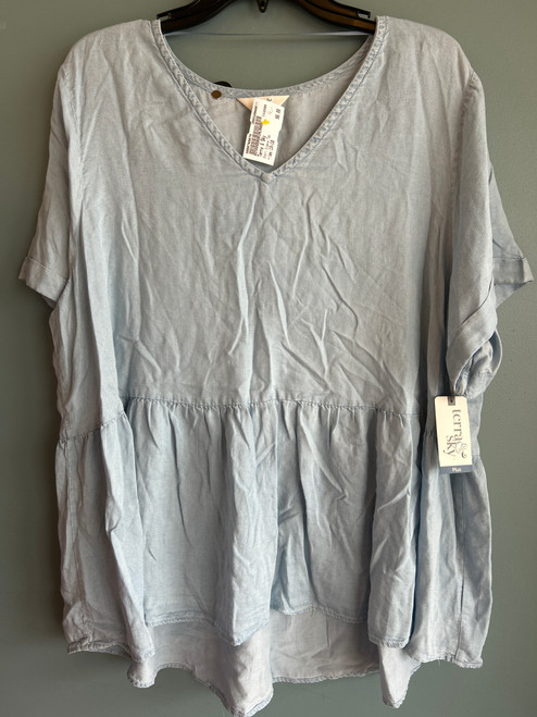 Vist Large View of Product Image Which is Used Terra & Sky Short Sleeve Top 1X-18