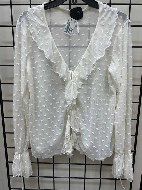 Vist Large View of Product Image Which is Used Anthropologie Long Sleeve Sheer Top M-8/10