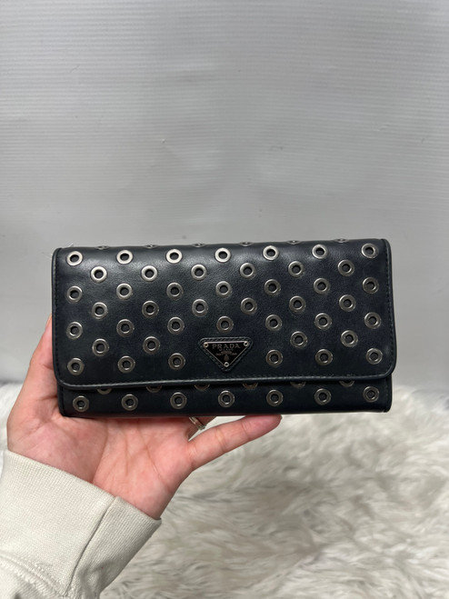 Vist Large View of Product Image Which is Used Prada Leather Wallet
