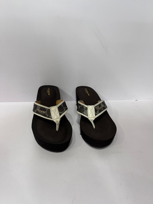 Vist Large View of Product Image Which is Used Coach Wedge Sandals 6.5