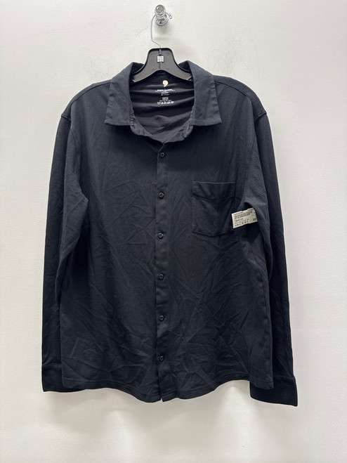 Vist Large View of Product Image Which is Used Black Fabletics Mens Don Button Up Long Sleeve Top L/16-16.5