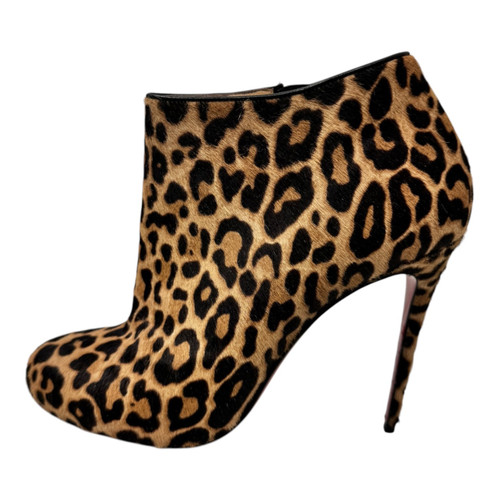 Vist Large View of Product Image Which is Used Christian Louboutin Leopard Print Ankle Boots 10