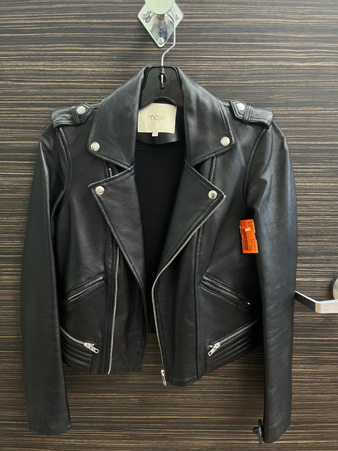 Vist Large View of Product Image Which is Used Maje Leather Jacket S-4/6