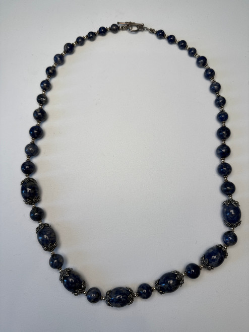 Vist Large View of Product Image Which is Used Sterling 925 Blue Stone Necklace