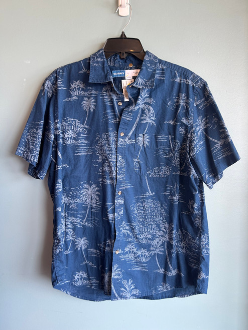 Vist Large View of Product Image Which is Used Old Navy Mens Short Sleeve Top L/16-16.5