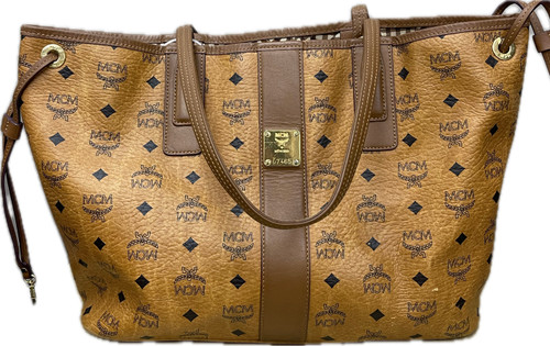 Vist Large View of Product Image Which is Used MCM Munchen Xlarge Leather Handbag As Is