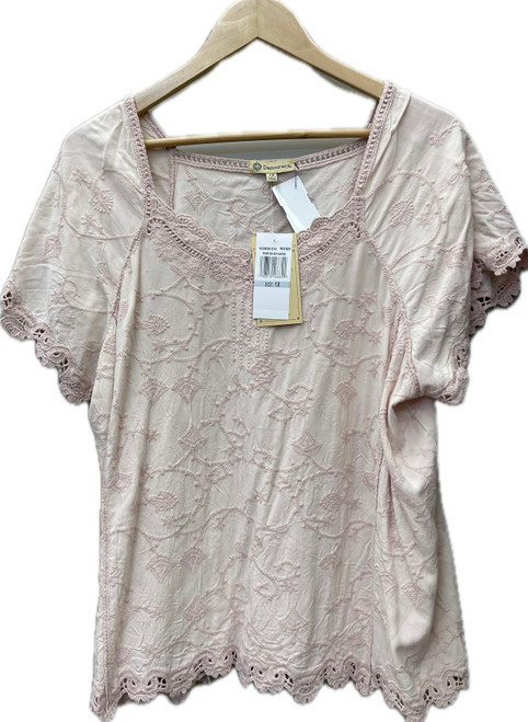 Vist Large View of Product Image Which is Used Democracy Short Sleeve Top 1X-18