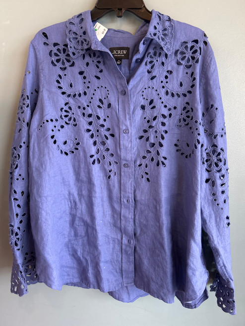 Vist Large View of Product Image Which is Used J. Crew Long Sleeve linenTop with matching Cami XL-16