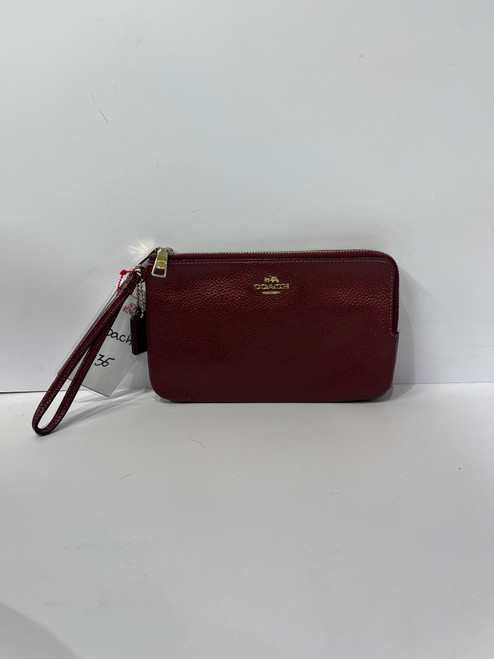 Vist Large View of Product Image Which is Used Coach Leather Wristlet