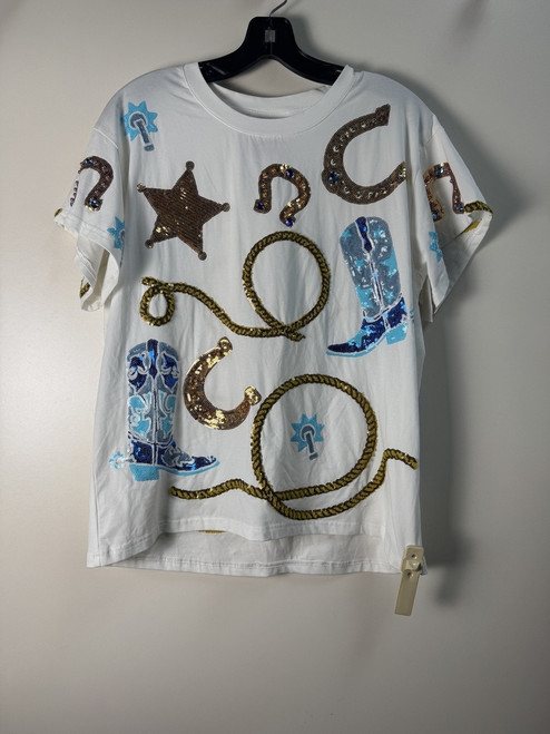Vist Large View of Product Image Which is Used Queen of Sparkles Short Sleeve Top S-4/6
