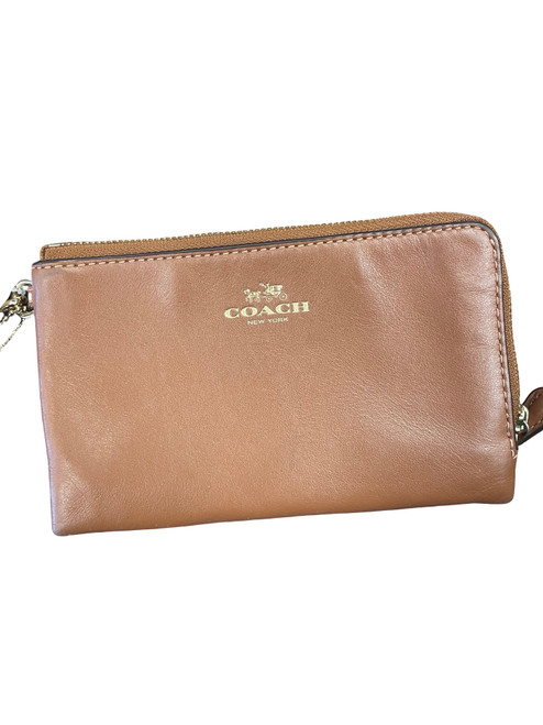 Vist Large View of Product Image Which is Used Coach Leather Wristlet