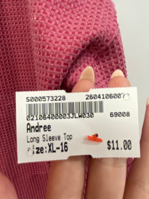 Vist Large View of Product Image Which is Used Andree Long Sleeve Top XL-16