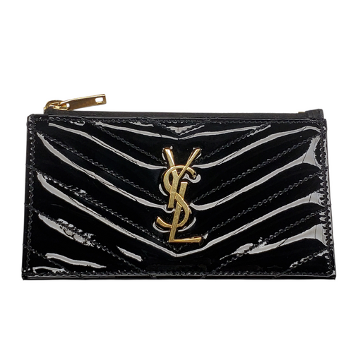 Vist Large View of Product Image Which is Used Yves Saint-Laurent CASSANDRE MATELASSÉ FRAGMENTS CARD CASE Patent Leather Wallet