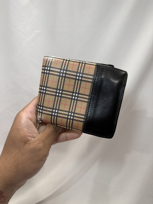 Vist Large View of Product Image Which is Used Burberry Leather Wallet