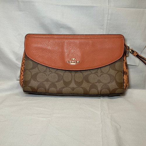 Vist Large View of Product Image Which is Used Coach Leather Wristlet