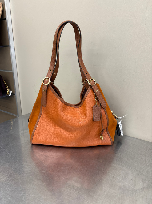 Vist Large View of Product Image Which is Used Coach Lori orange Large Leather Handbag