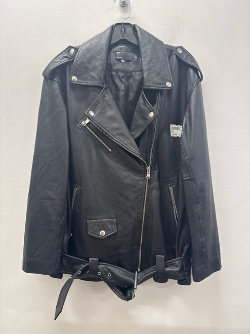 Vist Large View of Product Image Which is Used Black Asos Leather Motor Cycle Jacket S-4/6