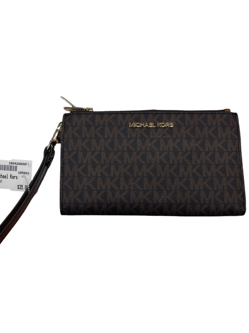 Vist Large View of Product Image Which is Used Michael Michael Kors Leather Wristlet