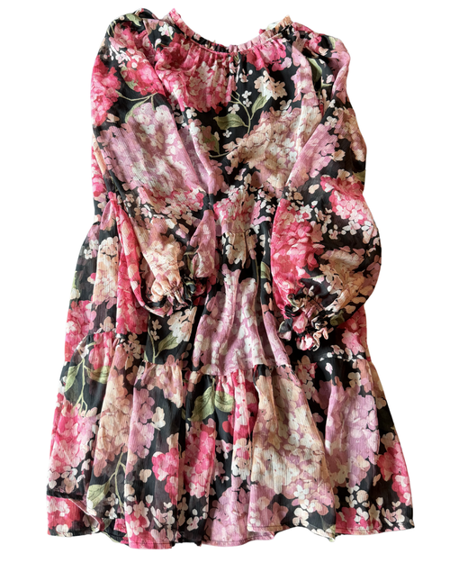 Vist Large View of Product Image Which is Gently used H&M pink floral short dress S-4/6