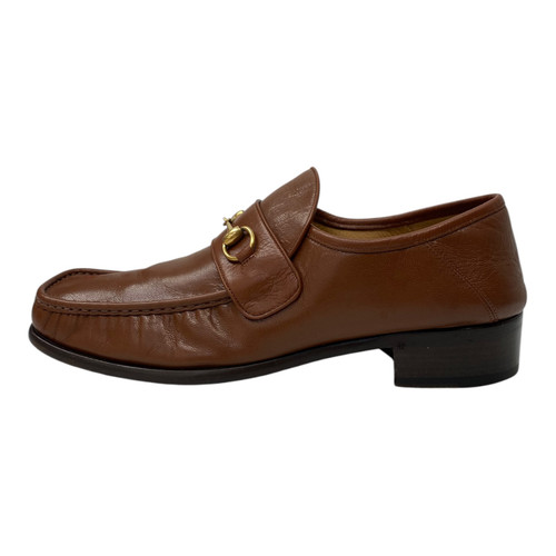 Vist Large View of Product Image Which is Used Gucci Mens Brown Leather Horsebit Loafers 13