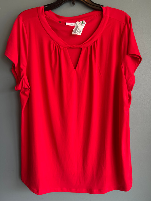 Vist Large View of Product Image Which is Used Susan Graver Short Sleeve Top 1X-18