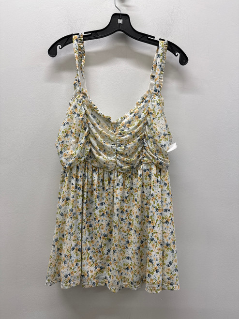 Vist Large View of Product Image Which is Used Yellow Floral Torrid Tank Top 1X-18