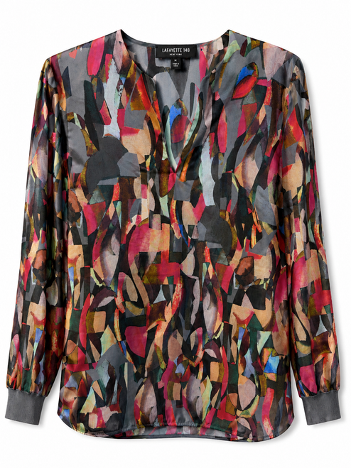 Vist Large View of Product Image Which is Used Lafayette 148 Long Sleeve Top M-8/10