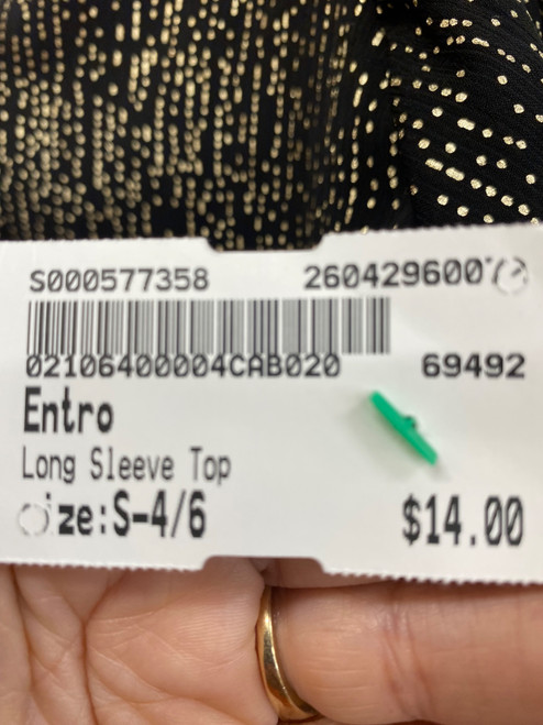 Vist Large View of Product Image Which is Used Entro Long Sleeve Top S-4/6