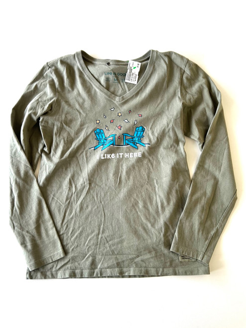 Vist Large View of Product Image Which is Used Life Is Good Long Sleeve T-Shirt M-8/10