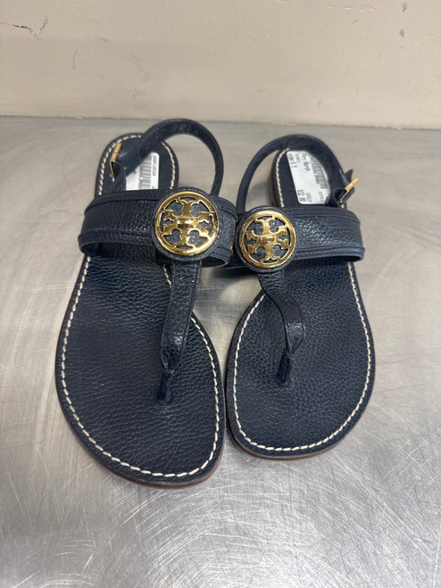 Vist Large View of Product Image Which is Used Navy Tory Burch Selma Slingback Sandals 8.5