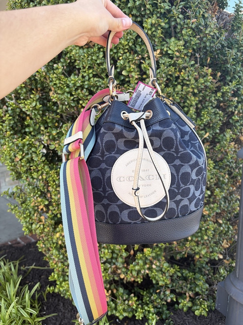 Vist Large View of Product Image Which is Used coach denim Large Leather Handbag