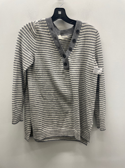 Vist Large View of Product Image Which is Used Grey Striped Anthropologie Lightweight Sweater S-4/6