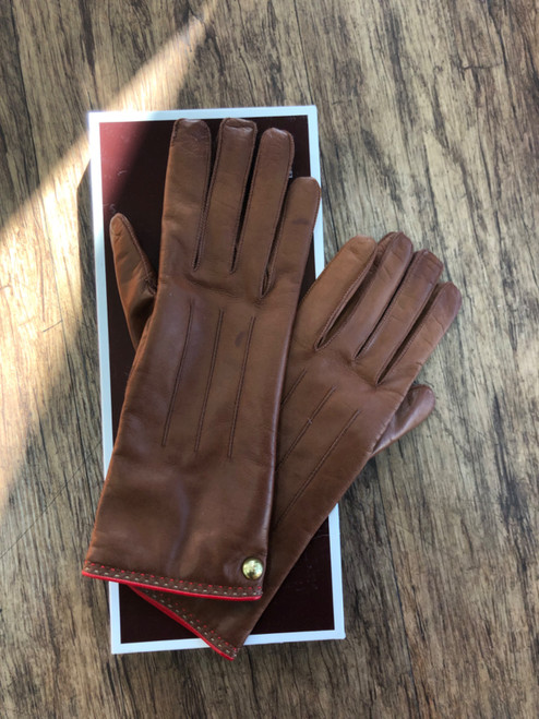 Vist Large View of Product Image Which is Used Coach Leather Gloves M 8-10/28-30