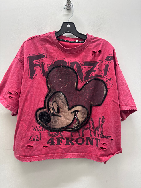 Vist Large View of Product Image Which is Used Red Mickey Mouse Bling T-Shirt L-12/14