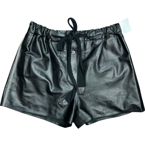 Vist Large View of Product Image Which is Used Loewe Black Lamb leather Shorts Small