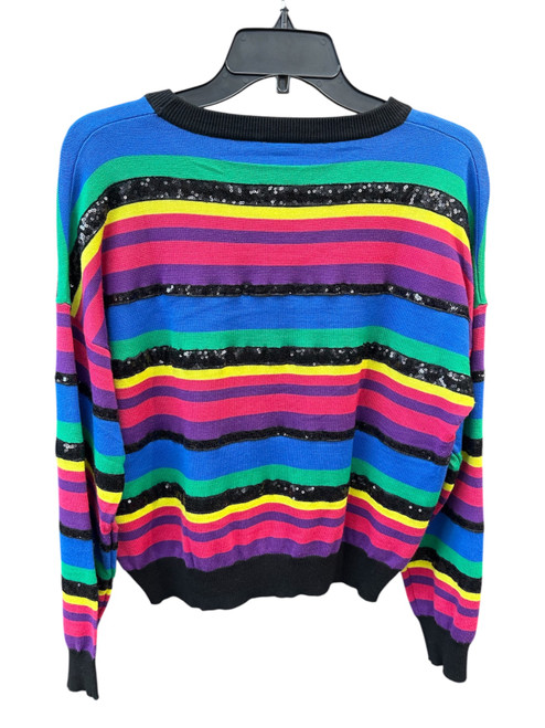 Vist Large View of Product Image Which is Gently Used Queen of Sparkles Striped Sweater