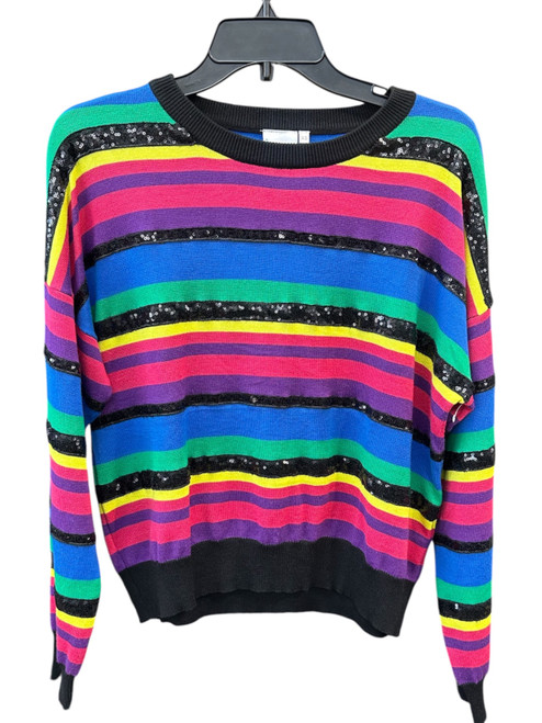 Vist Large View of Product Image Which is Gently Used Queen of Sparkles Striped Sweater