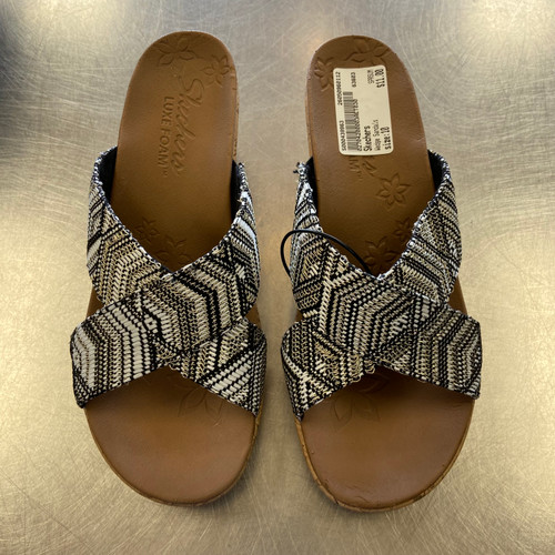 Vist Large View of Product Image Which is Used Skechers Wedge Sandals 10