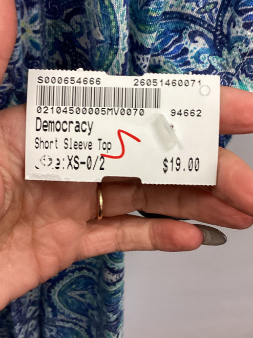 Vist Large View of Product Image Which is Used Democracy Short Sleeve Top XS-0/2