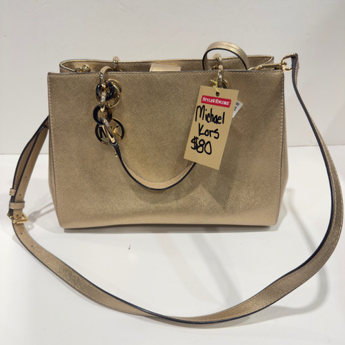 Vist Large View of Product Image Which is Used Michael Michael Kors Large Leather Handbag