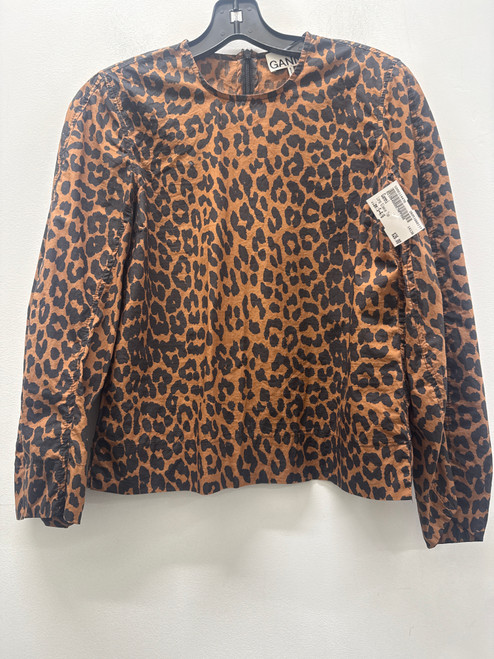 Vist Large View of Product Image Which is Used cheetah print Ganni Long Sleeve Top S-4/6