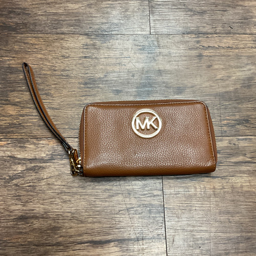 Vist Large View of Product Image Which is Used Michael Kors Leather Wristlet