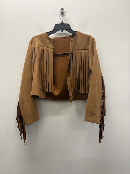 Vist Large View of Product Image Which is Used Brown Fringe Long Sleeve Top M-8/10