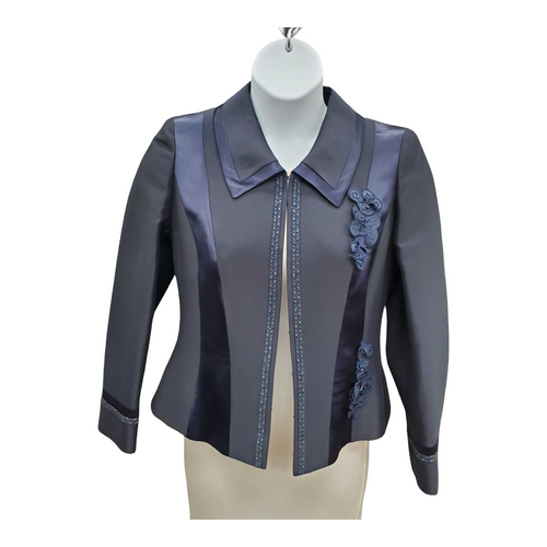 Vist Large View of Product Image Which is Used Tory Burton Blazer Navy Silk Size M/8