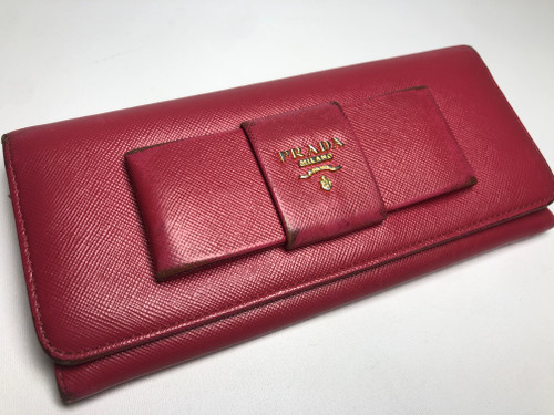 Vist Large View of Product Image Which is Used Prada Leather Wallet