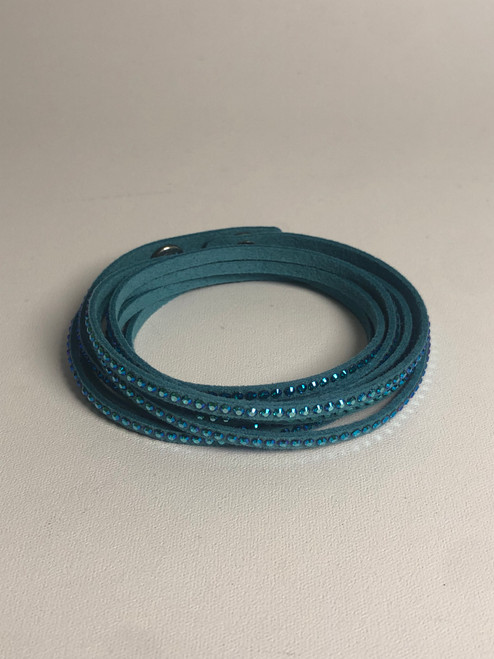 Vist Large View of Product Image Which is Used Swarovski & Leather Bracelet