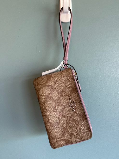 Vist Large View of Product Image Which is Used Coach Leather Wristlet