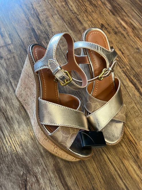 Vist Large View of Product Image Which is Used Coach Wedge Sandals 8.5