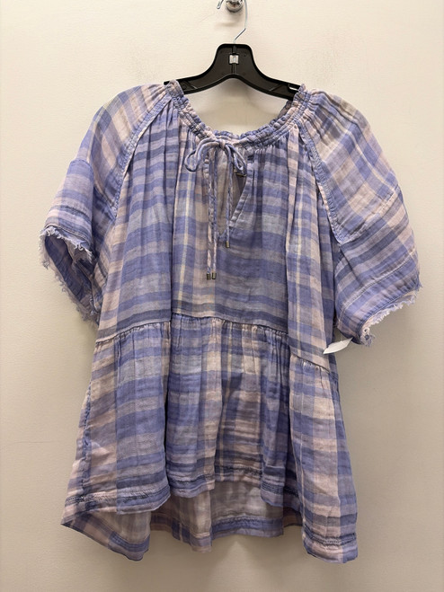 Vist Large View of Product Image Which is Used Lavender Checkered Anthropologie  Pilcro Short Sleeve Top L-12/14